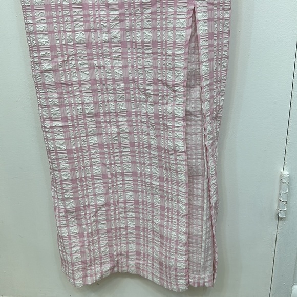 Zara Pink Textured Midi Barbie Style dress Small - Picture 8 of 12